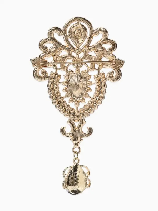 Брошь &laquo;Императрица&raquo;, вензеля, цвет белый в золоте