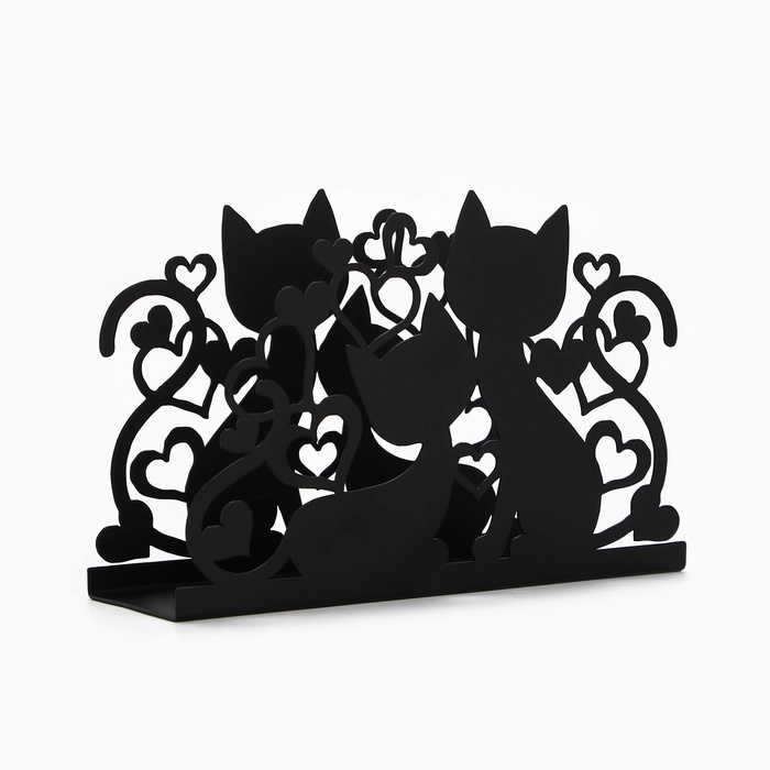 Салфетница «Коты» металлическая, 14 х 9 см