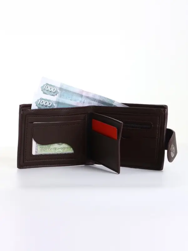 Портмоне мужское на магните, коричневое