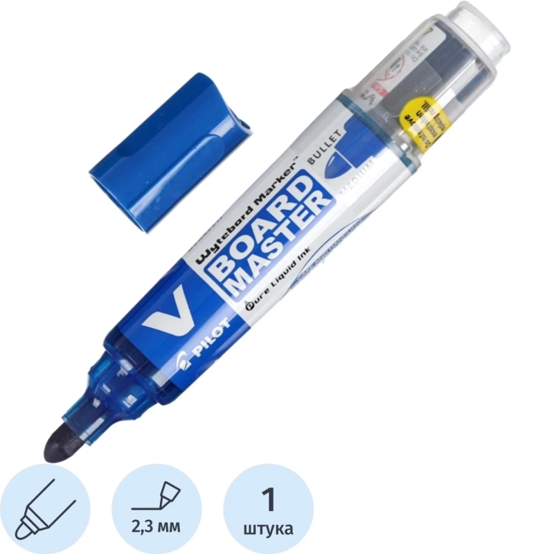 Маркер для белых досок PILOT WBMA-VBM-M-BG синий 1-3мм