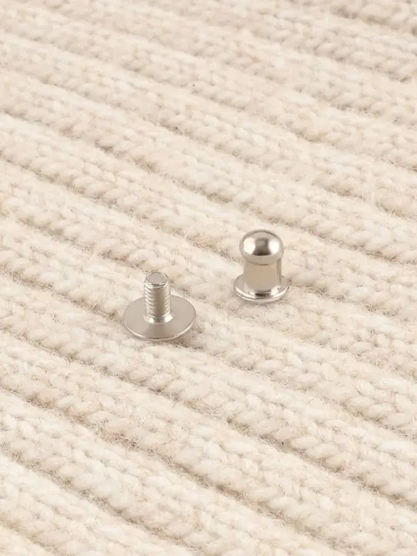 Бирка с кнопкой Hand made, 8&times;1.8 см, 10 шт., цвет серебряный, белый