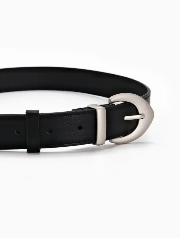 Ремень женский, 110&times;3 см, пряжка металл матовая, серебристая, чёрный