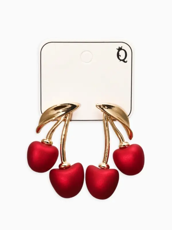 Серьги жемчуг Серьги жемчуг "Вишня", цвет красный в золоте