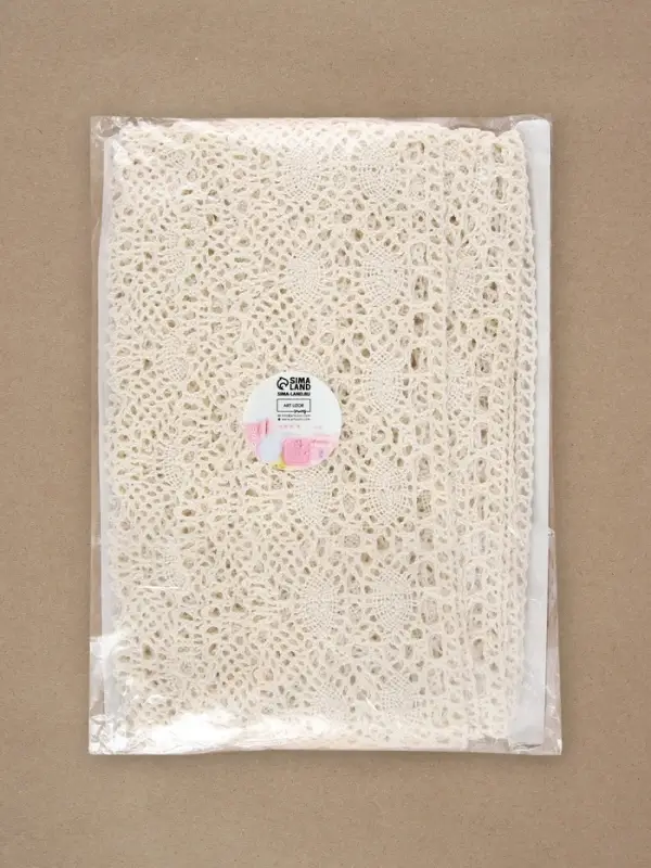 Кружево вязаное, 70 мм, 10&plusmn;1 м, бежевое