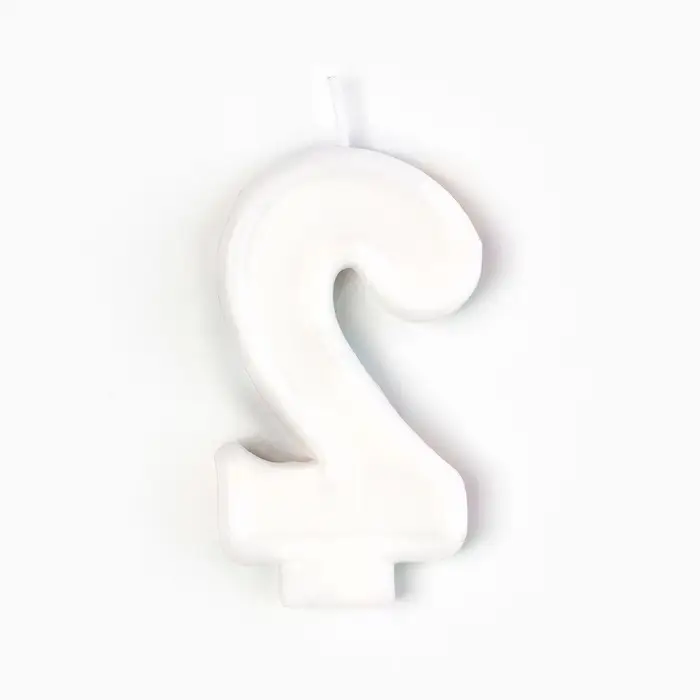 Свеча для торта, цифра 2 &laquo;С Днем рождения&raquo;, 3,5 х 6,8 см