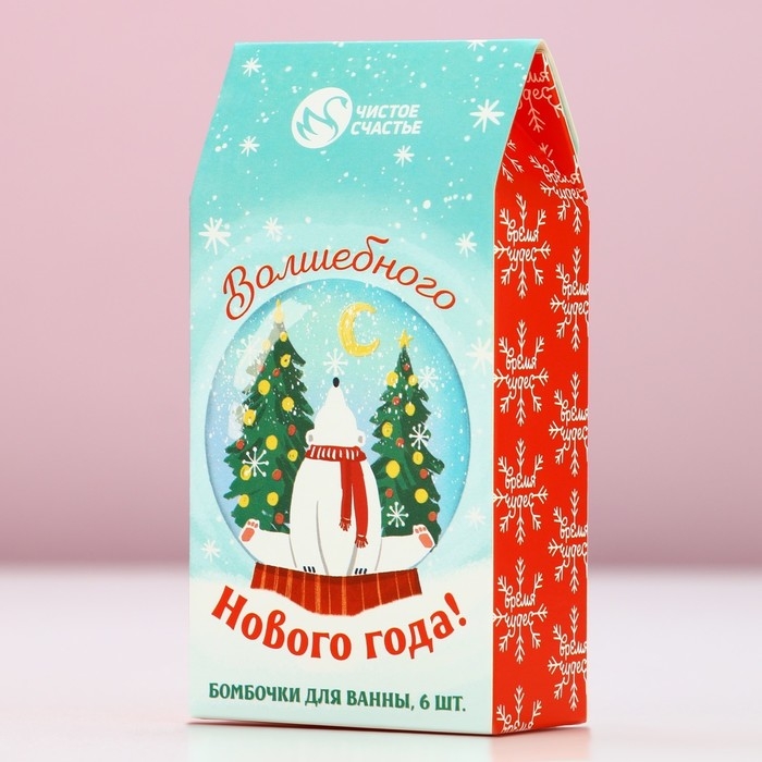Подарочный набор косметики «Волшебного Нового Года», бомбочки для ванны, 6 х 20 г, аромат лимона и мёда, яблока в карамели и клубничного леденца, ЧИСТОЕ СЧАСТЬЕ Подарочный набор косметики «Волшебного Нового Года», бомбочки для ванны, 6 х 20 г, аромат лимона и мёда, яблока в карамели и клубничного леденца, ЧИСТОЕ СЧАСТЬЕ