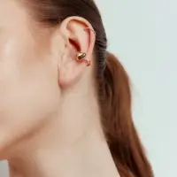 Серьга кафф &laquo;Сердце. Сияние&raquo;, белая в золоте