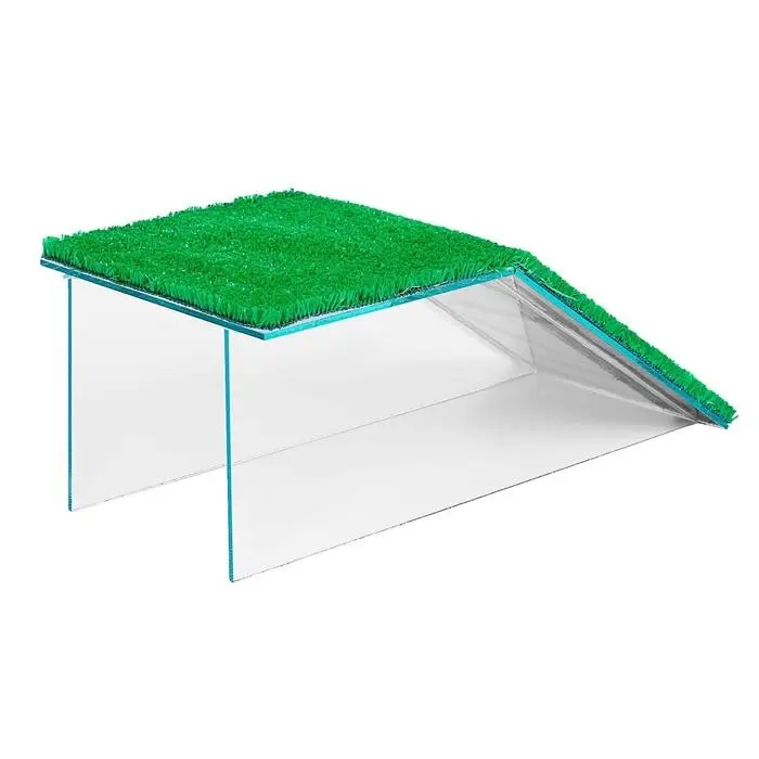 Мостик для черепахи односторонний № 5 с травой, 42&times;20&times;16 см