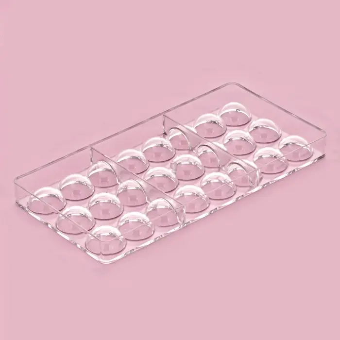 Форма для конфет и шоколада KONFINETTA &laquo;Полусфера&raquo;, 27.5&times;13.5 см, 24 ячейки 3&times;3 см, пластик, прозрачная