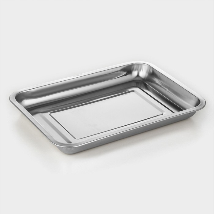 Противень из нержавеющей стали, 35×26×3,5 см, цвет хромированный Противень из нержавеющей стали, 35×26×3,5 см, цвет хромированный