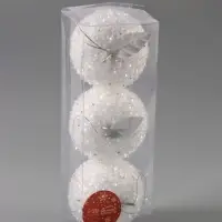 Ёлочные игрушки 3 шт. &laquo;Яблочко&raquo; 7&times;7.5 см, белый