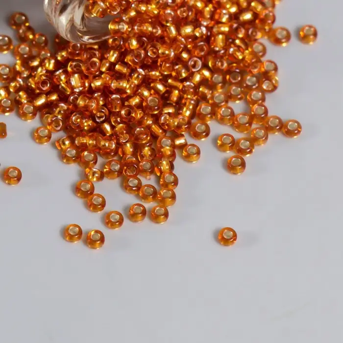 Бисер круглый 12/0 в бутылочке  Бисер круглый 12/0 в бутылочке "Бронзово-коричневый" прозрачно-цветной 20 гр