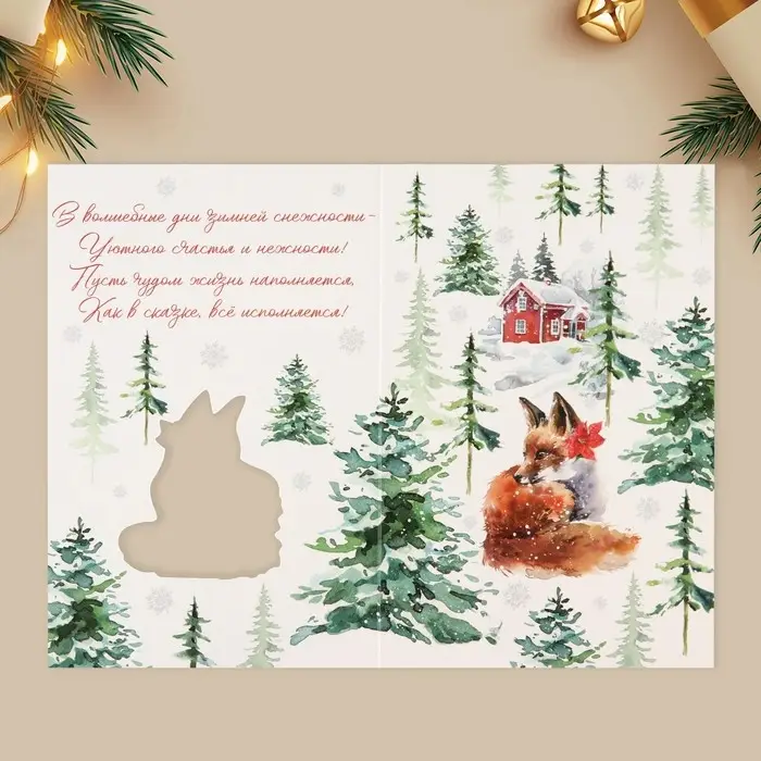 Открытка с новым годом «Сказочных моментов», 12 х 18 см Открытка с новым годом «Сказочных моментов», 12 х 18 см