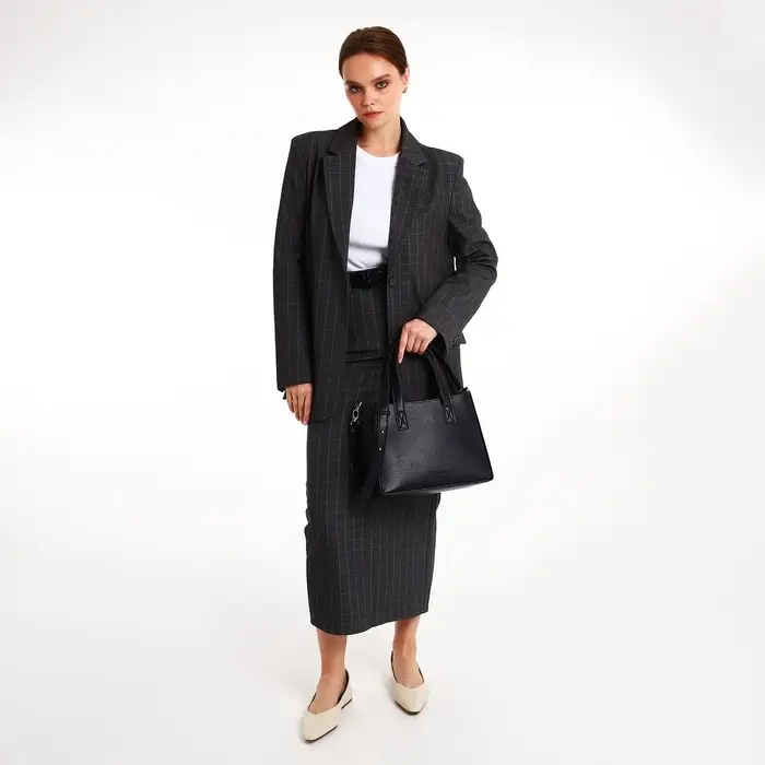 Сумка женская тоут TEXTURA на молнии, 28&times;13&times;21 см, синяя