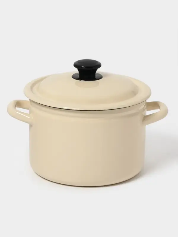 Кастр.цил.борт. 4л (слоновая)Без декора