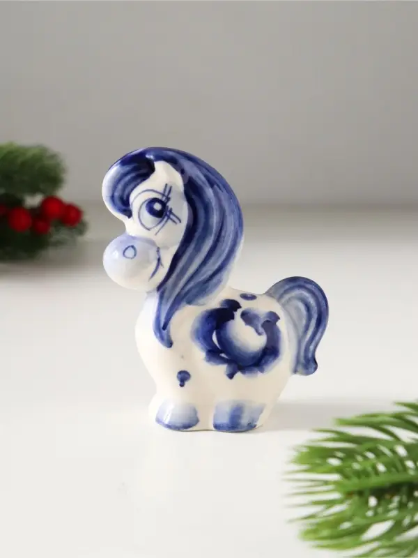 Сувенир Лошадь Василиса,8х6,5х3,5см,гжель Сувенир Лошадь Василиса,8х6,5х3,5см,гжель