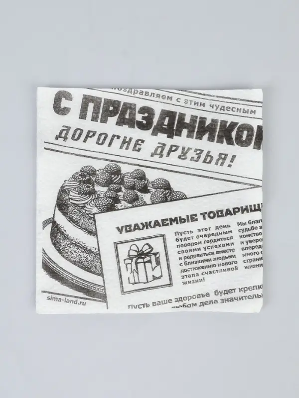 Салфетки бумажные однослойные &laquo;Газета&raquo;, 24&times;24 см, 20 шт.
