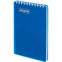 Блокнот на спирали А6+ 80л  Attache клетка, обложка Plastic