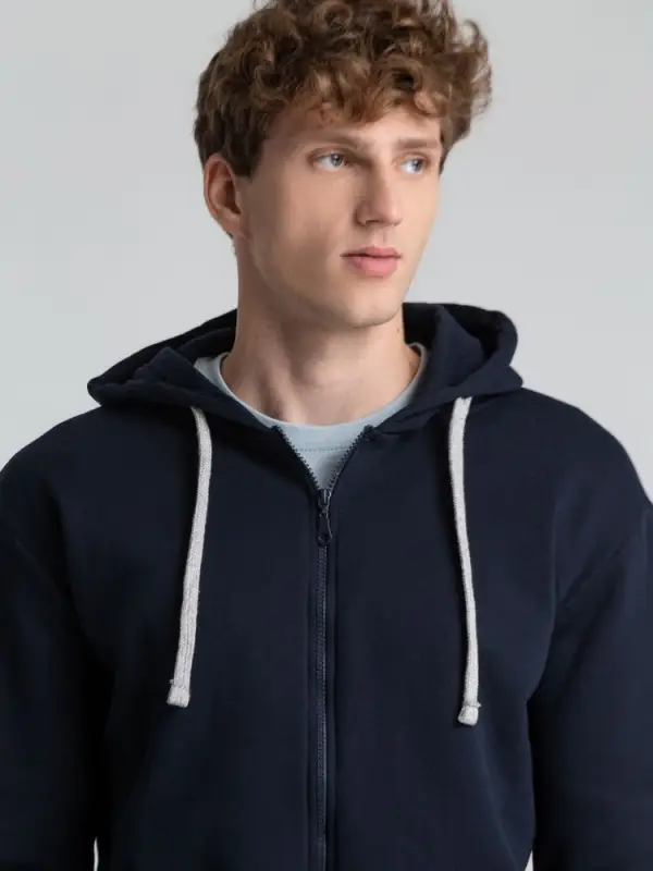 Толстовка на молнии с капюшоном Unit Siverga Heavy темно-синяя, размер XS Толстовка на молнии с капюшоном Unit Siverga Heavy темно-синяя, размер XS