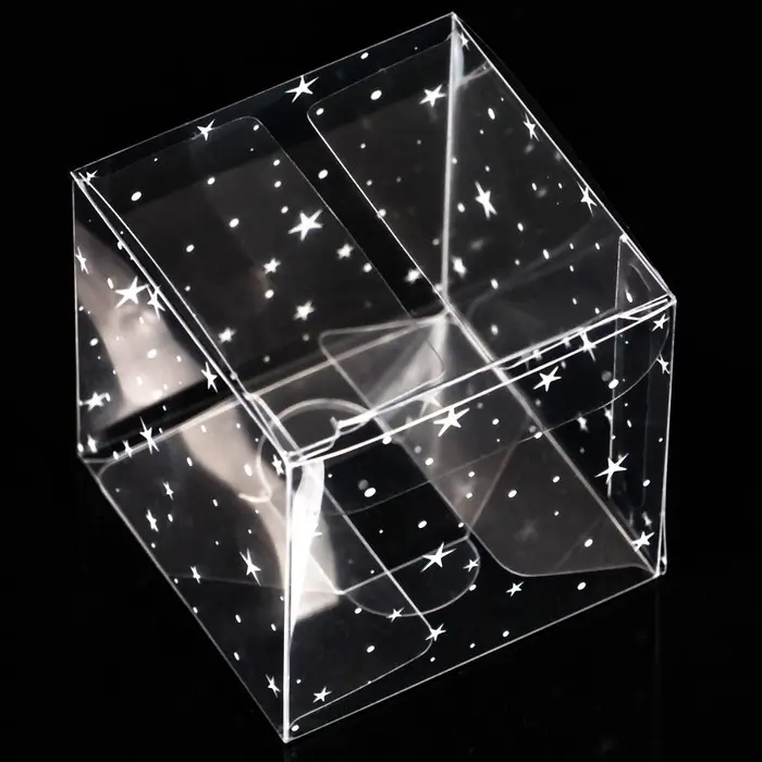 Складная прозрачная коробка из PVC, для упаковки подарков, «Звёздный горошек», 5×5×5 см Складная прозрачная коробка из PVC, для упаковки подарков, «Звёздный горошек», 5×5×5 см