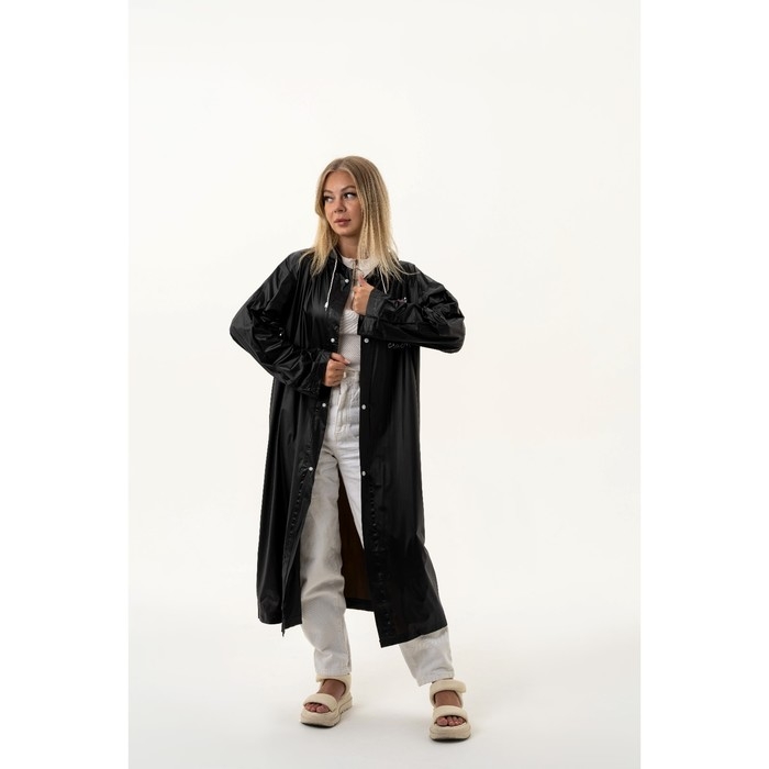 Дождевик взрослый плащ «На крыльях счастья», размер универсальный, размер 42-48, 60 х 110 см, цвет чёрный Дождевик взрослый плащ «На крыльях счастья», размер универсальный, размер 42-48, 60 х 110 см, цвет чёрный