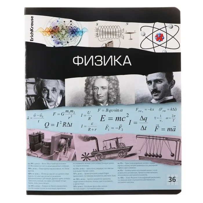 Тетрадь предметная &laquo;Физика&raquo;, 36 листов в клетку, ErichKrause Timeline