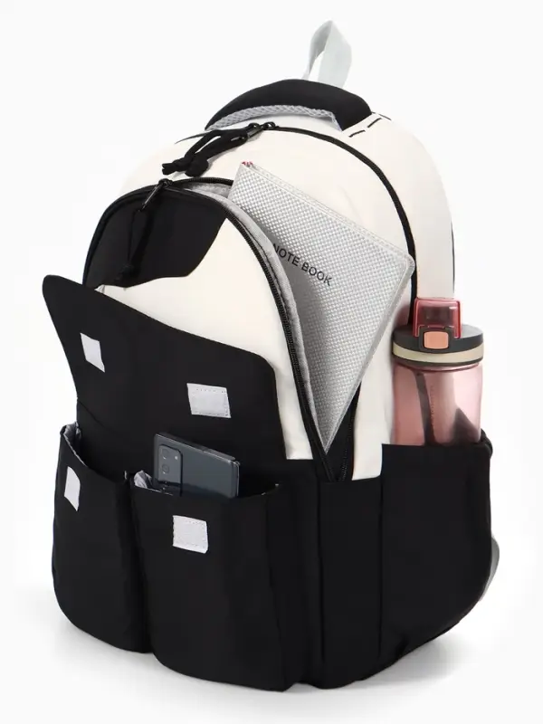 Рюкзак школьный, с кошельком, для девочки, 32&times;14&times;46 см, чёрный