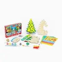 Роспись по дереву на новый год. Игровой набор для детей &laquo;Нарядные елочки&raquo;, набор для творчества