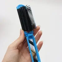 Расчёска массажная, складная, с зеркалом, 4&times;10/20 см, МИКС