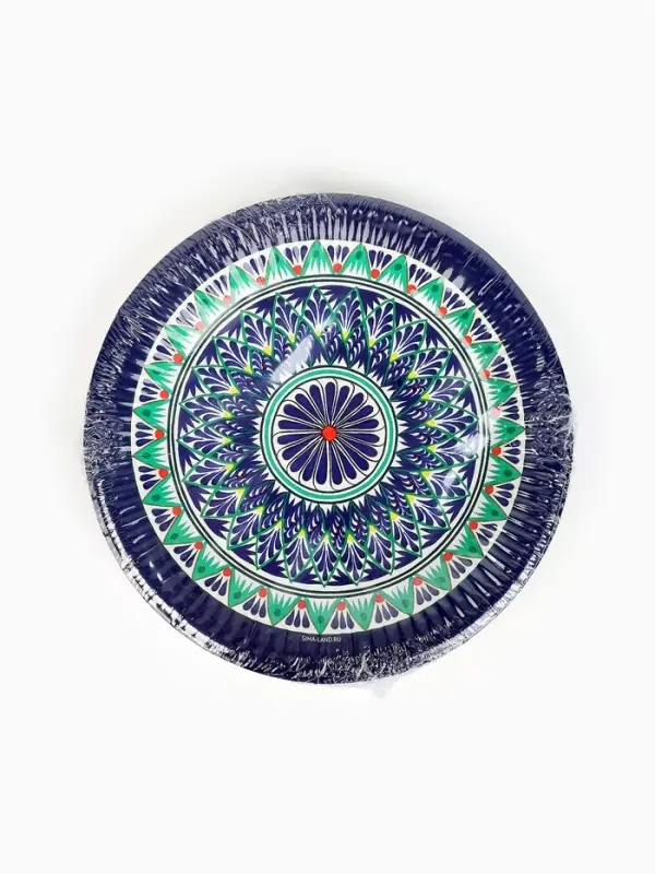 Тарелка одноразовая бумажная «Узбекская», 18 см