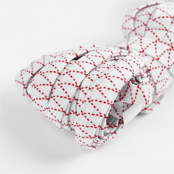 Резинка бельевая, 8 мм, 10 ± 1 м, цвет белый с нитями, цена за 1 штуку Резинка бельевая, 8 мм, 10 ± 1 м, цвет белый с нитями, цена за 1 штуку