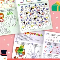 Книга &laquo;100 новогодних задачек&raquo;, 40 стр., 3 уровня, 5+