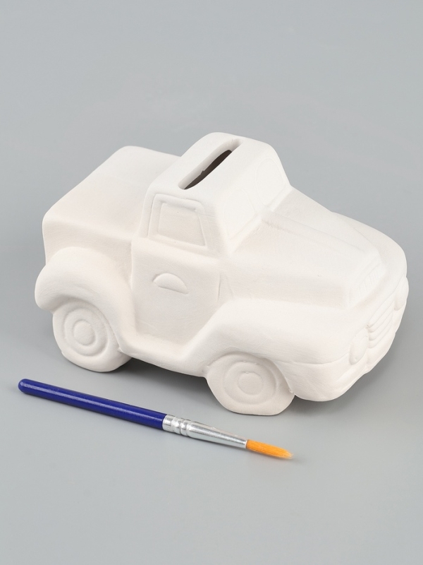 Копилка под роспись  Копилка под роспись "Машина" с кистью