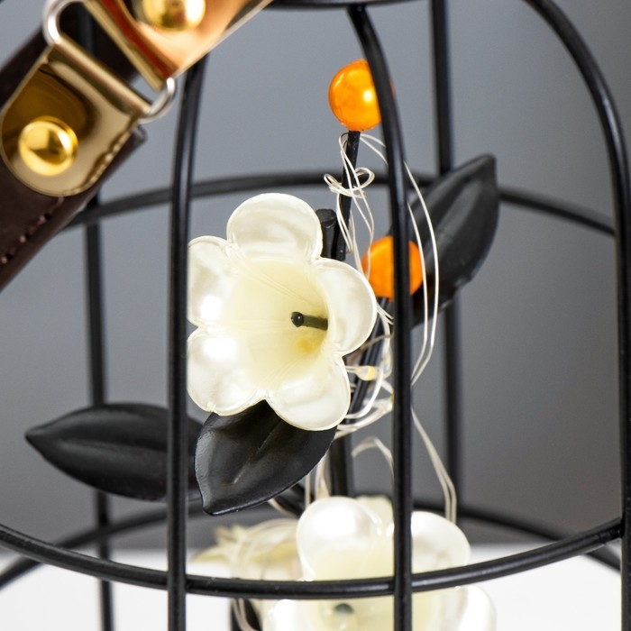 Ночник Ночник "Цветы" LED от батареек ААА чёрный 14х14х27 см RISALUX