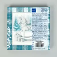 Салфетки бумажные трёхслойные «Скатерть с лошадью на зеленом», 33х33, 20 шт Салфетки бумажные трёхслойные «Скатерть с лошадью на зеленом», 33х33, 20 шт