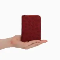 Кошелёк на молнии, 13&times;2&times;9 см, с принтом, бордовый