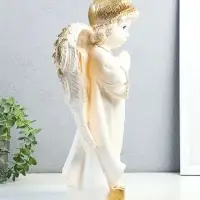 Фигурка гипс &laquo;Ангел в молитве&raquo;, белое золото, 33&times;24&times;15 см