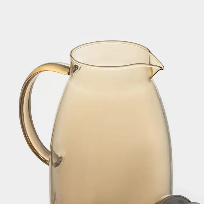 Кувшин для воды &laquo;Богема&raquo;, 15&times;25 см, стекло, с металлической крышкой, золотистый