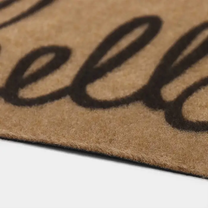 Коврик придверный Доляна Hello, без окантовки, 40&times;60 см, бежевый