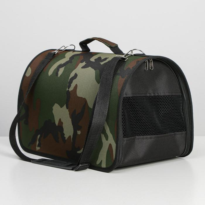 Сумка - переноска для животных  Сумка - переноска для животных "Камуфляж", каркасная, 40 х 25 х 26 см, микс оттенков