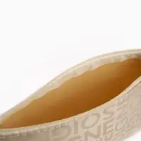 Косметичка - пенал на молнии, маленькая, с буквами, бежевая