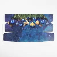 Складная новогодняя коробка-конфета «Новогодние игрушки», 9,3 х 14,6 х 5,3 см, Новый год