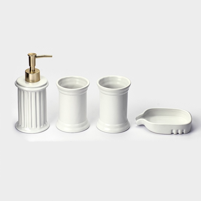 Набор для ванной Набор для ванной "Ретро" 4 предмета (дозатор для мыла, 2 стакана, мыльница)