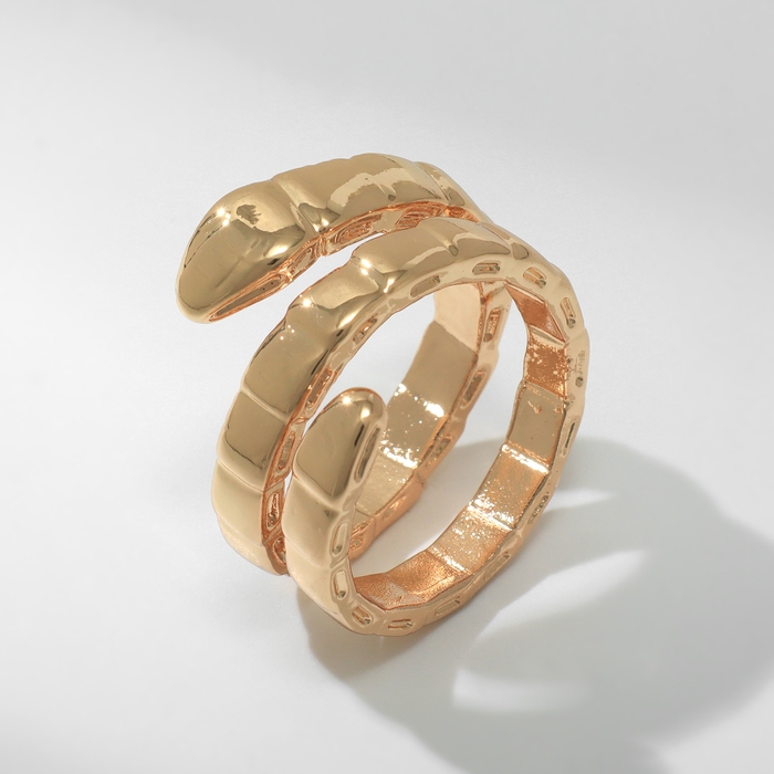Кольцо металл «Змея» тренд, цвет золото, размер 17