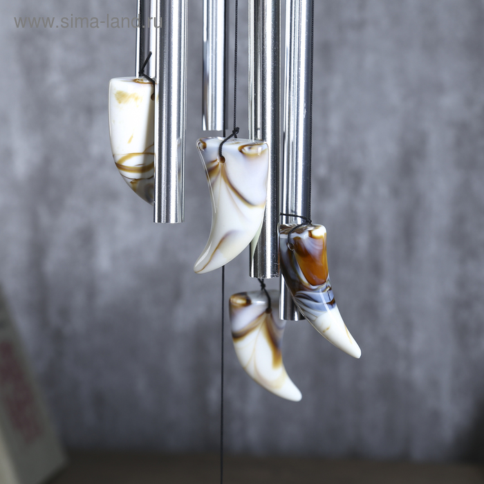 Музыка ветра металл, пластик Музыка ветра металл, пластик "Мраморный клык" 5 трубок 60 см