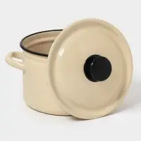 Кастр.цил.борт. 3л (слоновая)Без декора