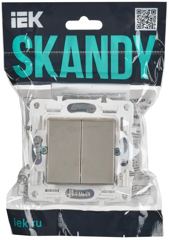 SKANDY Выключатель 2-клавишный 10А SK-V04Sh шампань IEK