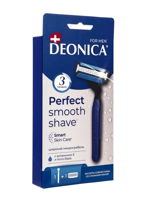 Бритвенный станок со сменной кассетой DEONICA 3 FOR MEN Бритвенный станок со сменной кассетой DEONICA 3 FOR MEN