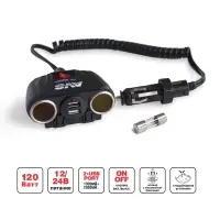 Разветвитель прикуривателя AVS 12/24 (на 2 выхода+2USB) CS230U