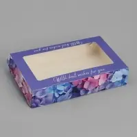 Кондитерская упаковка, коробка с ламинацией &laquo;Гортензия&raquo;, 20&times;12&times;4 см